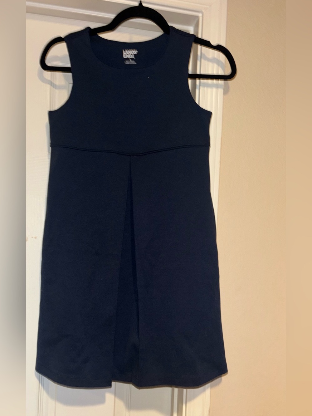 Girls navy stretchy school uniform dress size 8 Lands End